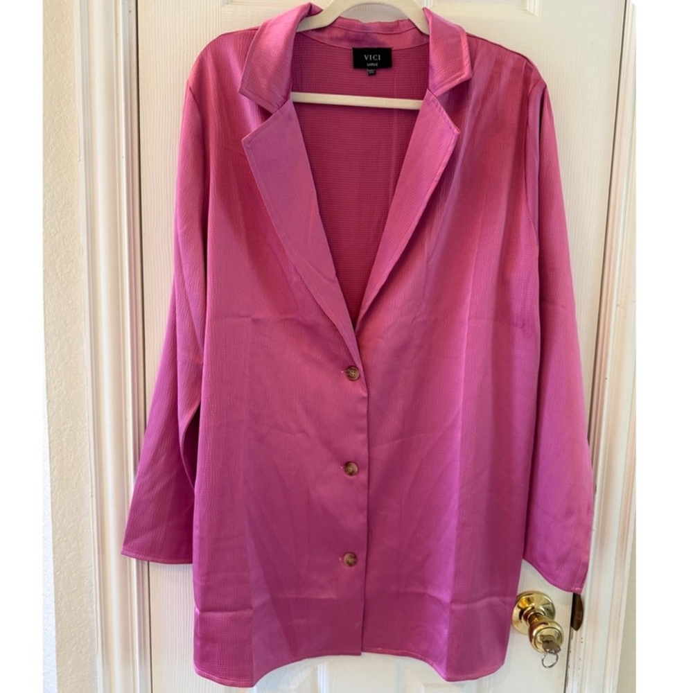 Vici Fuchsia Textured Blazer